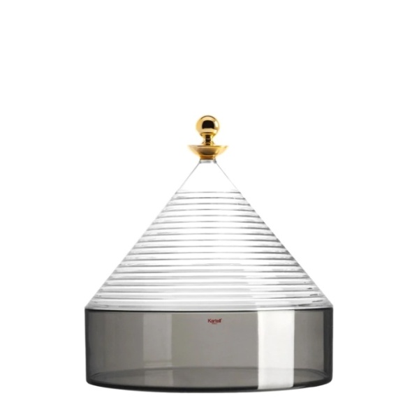 Конфетница с крышкой KARTELL TRULLO Crystal Fumè1