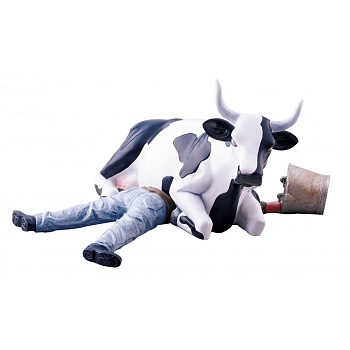 Коллекционная корова Cow  Parade Cow Sitting on Man