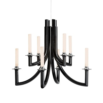 Kartell-Khan-Kronleuchter-Polycarbonat-schwarz-glaenzend-an