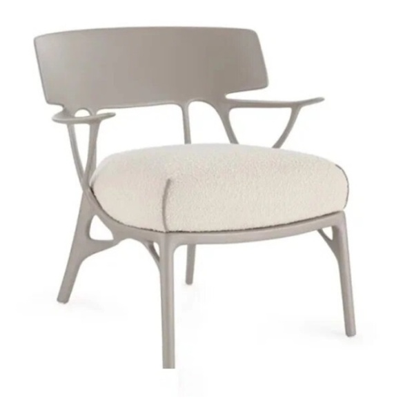 AI LOUNGE RICCIO GREY+WHIT CUSH.