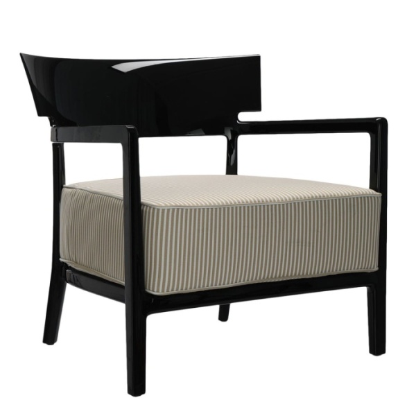 Kartell-Cara-Outdoor-Sessel-Gestell-elfenbein-Bezug-blau-weiss-schwarz
