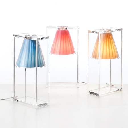 Kartell-Light-Air-Tischleuchten-glasklar-blau-rosa-beige