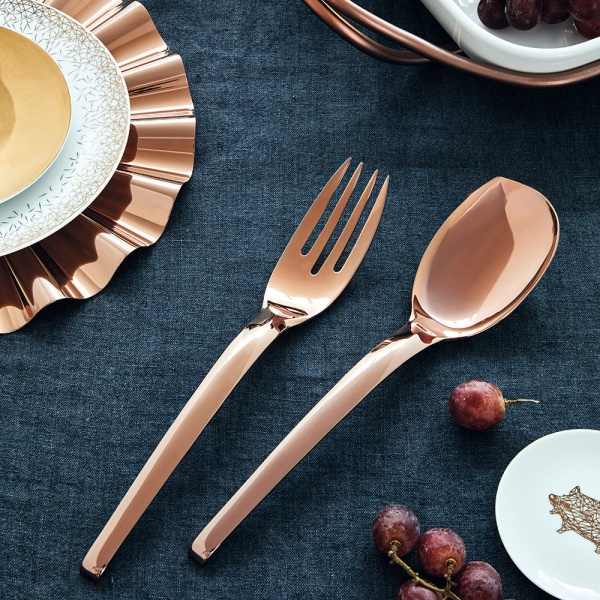 living-serving-spoon-fork-set-copper-601809